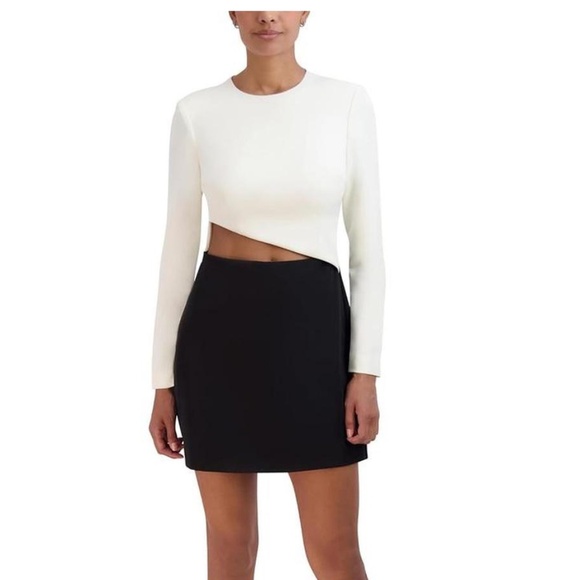 BCBGMAXAZRIA Women's White and Black Dress Cocktail SPL - Picture 3 of 4